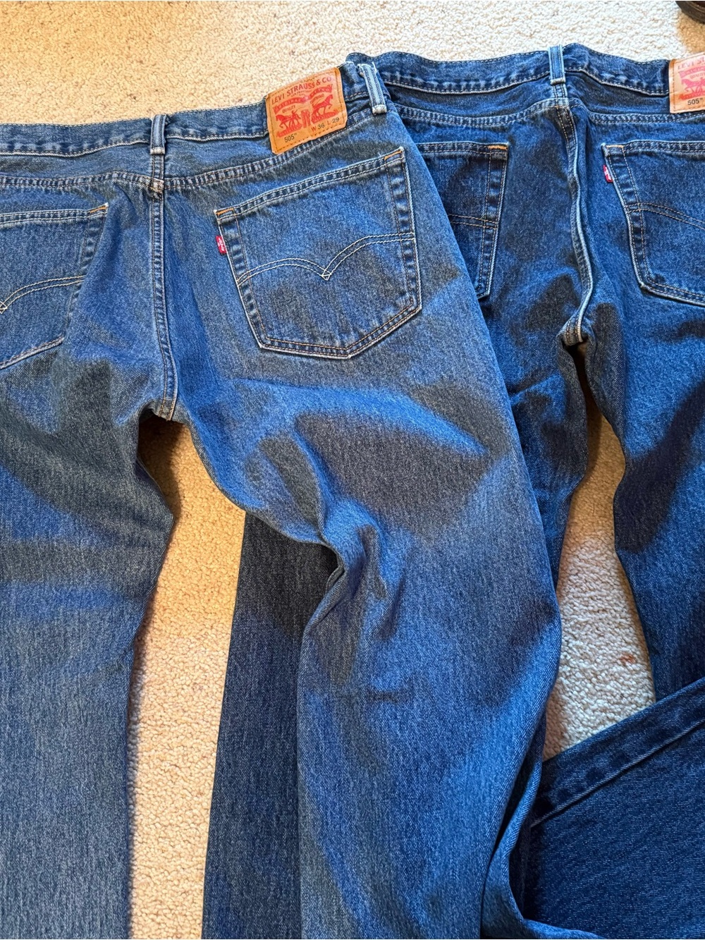 Levi's Men's Blue Denim Straight Jeans - Dual Pair